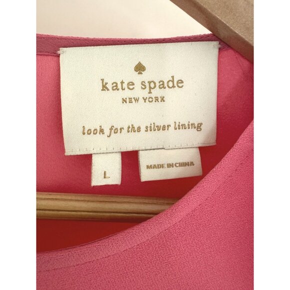 Kate Spade Cold Shoulder Shift Dress Petunia Pink Coral‎ Size Large Summer Party - Picture 10 of 12